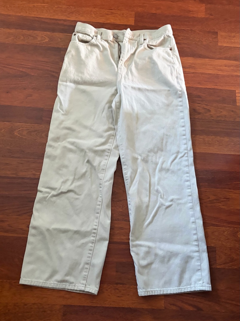 Uniqlo wide Leg Jeans in Light Cream